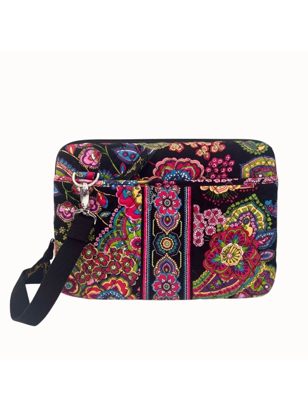 VERA BRADLEY PARISIAN PAISLEY FLORAL PRINT HARD CROSSBODY PURSE IPAD CASE W/ ADJ
